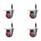 Service Caster 3.5'' Red Poly Swivel 3/4'' Expanding Stem Caster Set Total Lock Brake, 4PK SCC-EXTTL20S3514-PPUB-RED-34-4 - alternate 1